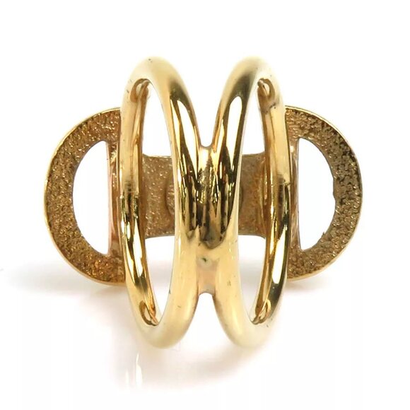 CELINE Scarf Ring Gold Metal - - Picture 6 of 10